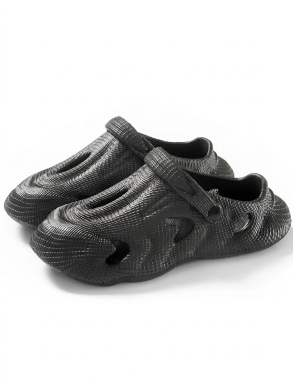 Men's EVA Clogs, Textured Futuristic Recovery Sandals, Lightweight Breathable Ga